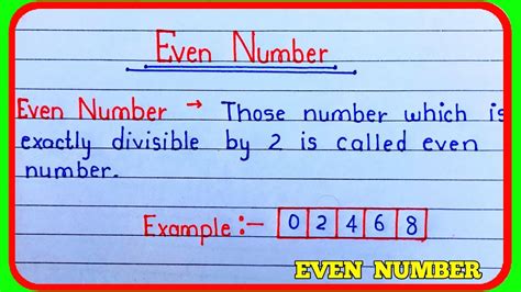 definition of even number.